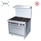 6 Gas Burner with Gas Oven(with Rear Plate)